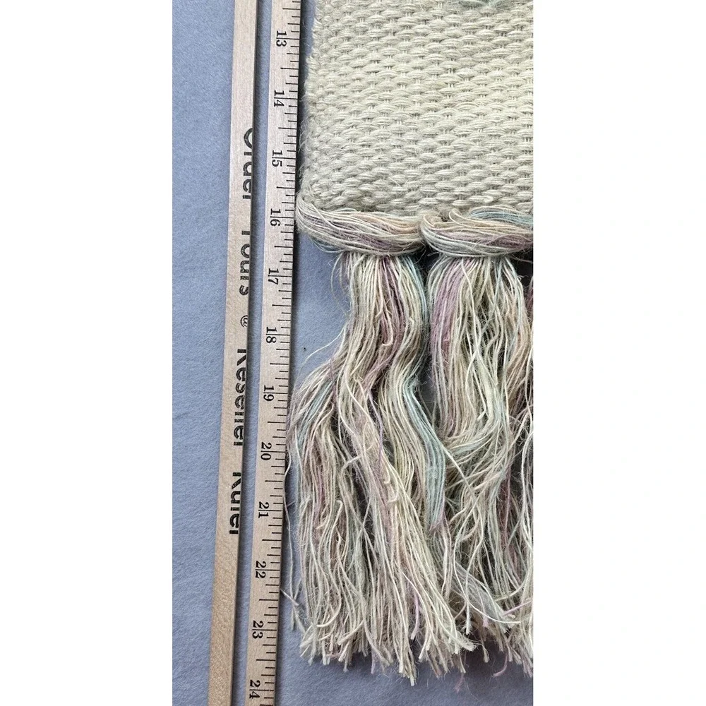 Vintage India Wall Hanging Woven Jute Textured Wreath Tapestry 23